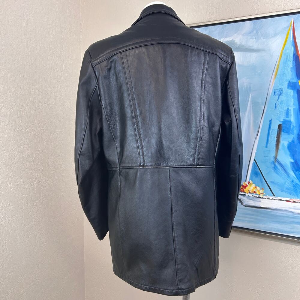 Vintage Reed Sportswear Black Leather Men’s Coat size XL - Picture 6 of 10